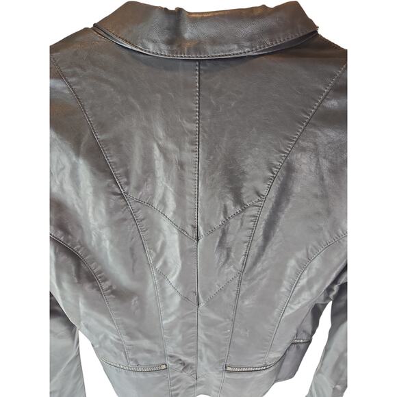 BlankNYC | Grey, Faux Leather, Moto Jacket | Size Medium - Picture 3 of 8